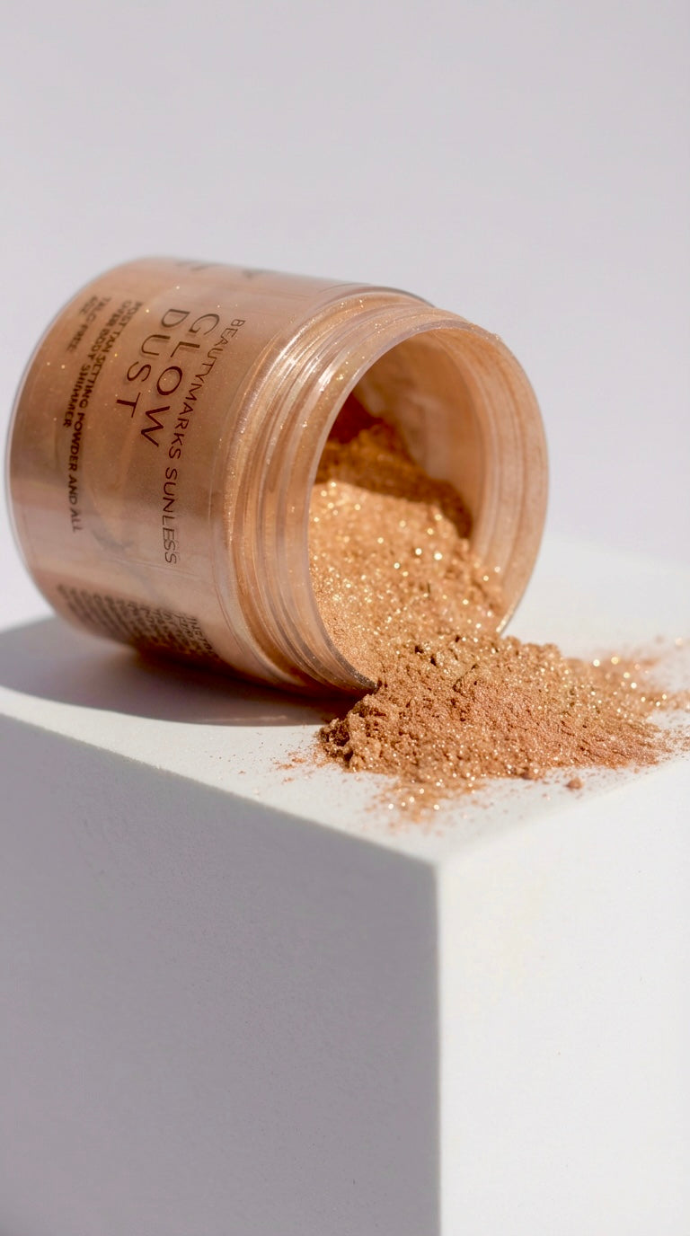 Glow Dust: Post Tan Setting Powder and All Over Body Shimmer