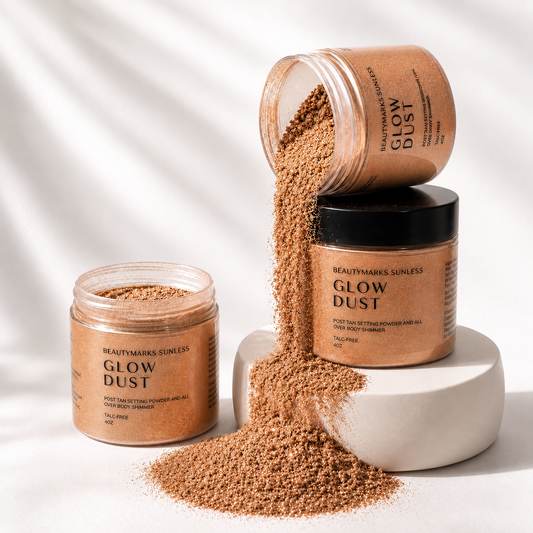 Glow Dust: Post Tan Setting Powder and All Over Body Shimmer